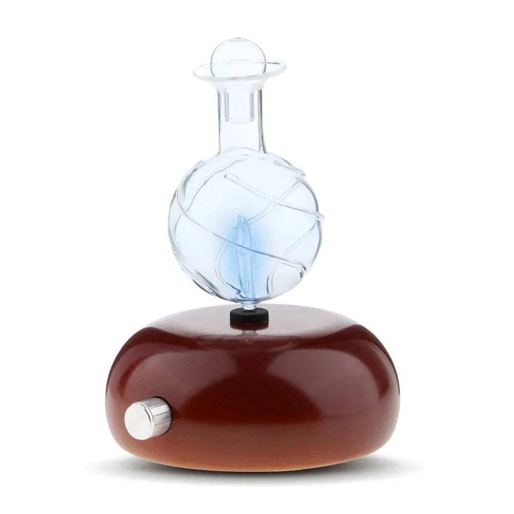 Difusor Nebulizador Luxuoso de Óleos Essenciais em Madeira e Vidro