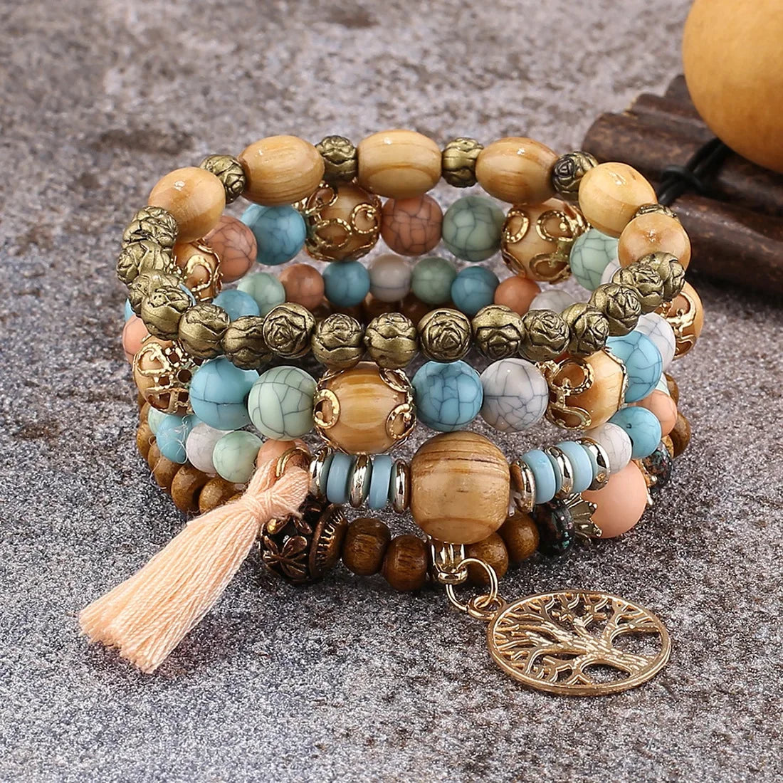 Kit de Pulseiras Boho Premium Árvore da Vida
