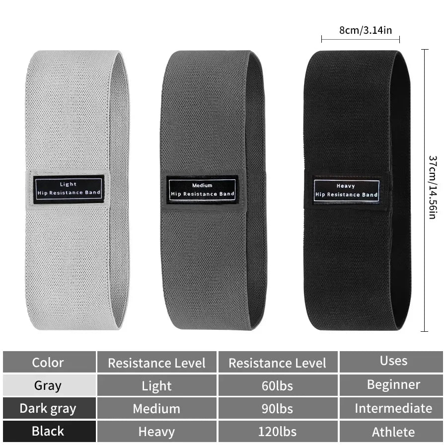 Kit Premium de Faixas de Resistência em Tecido para Glúteos e Coxas
