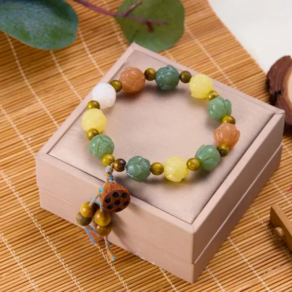Pulseira Budista Tibetana Premium com Mantra das Seis Palavras