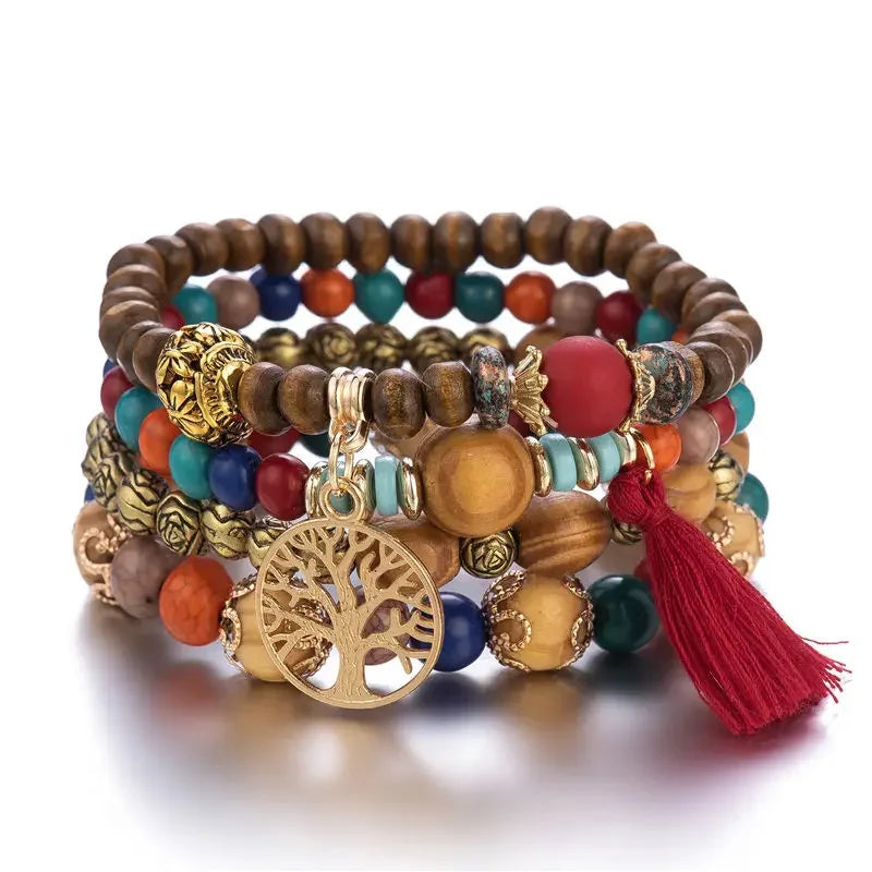 Kit de Pulseiras Boho Premium Árvore da Vida