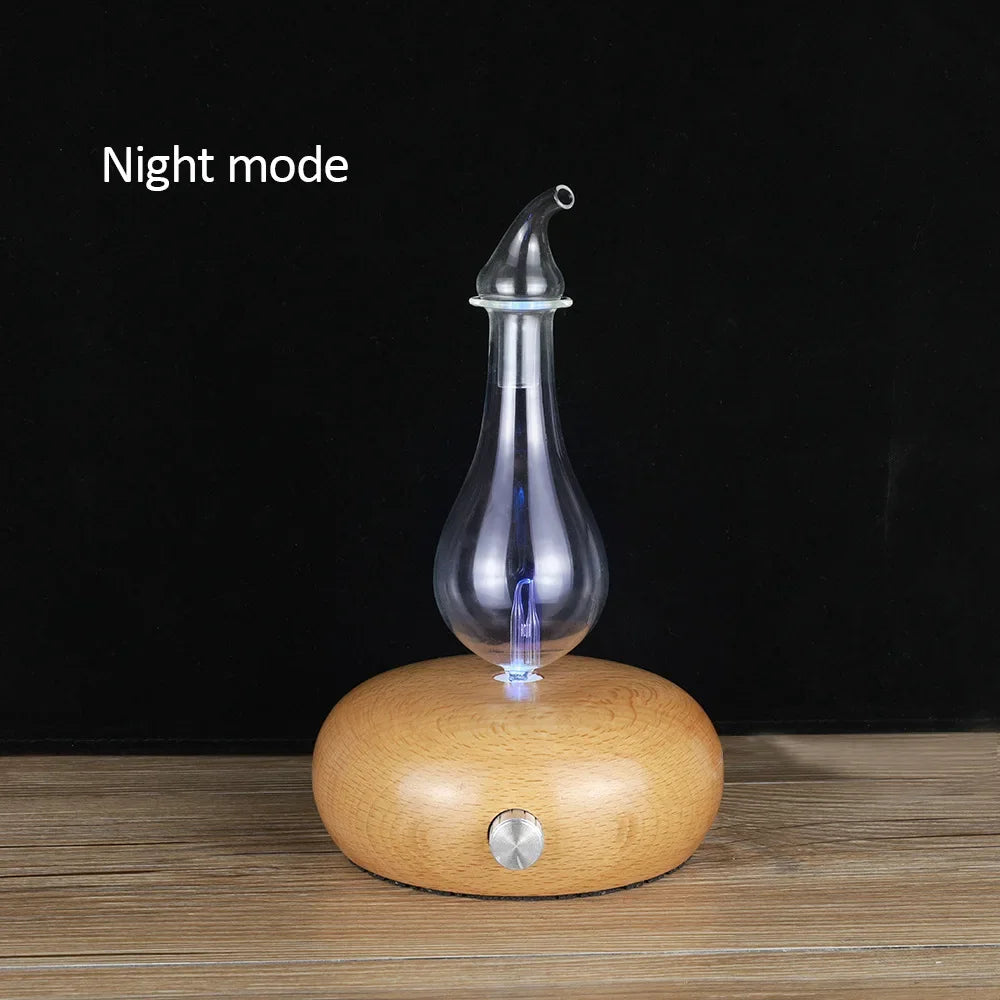 Difusor Nebulizador Luxuoso de Óleos Essenciais em Madeira e Vidro