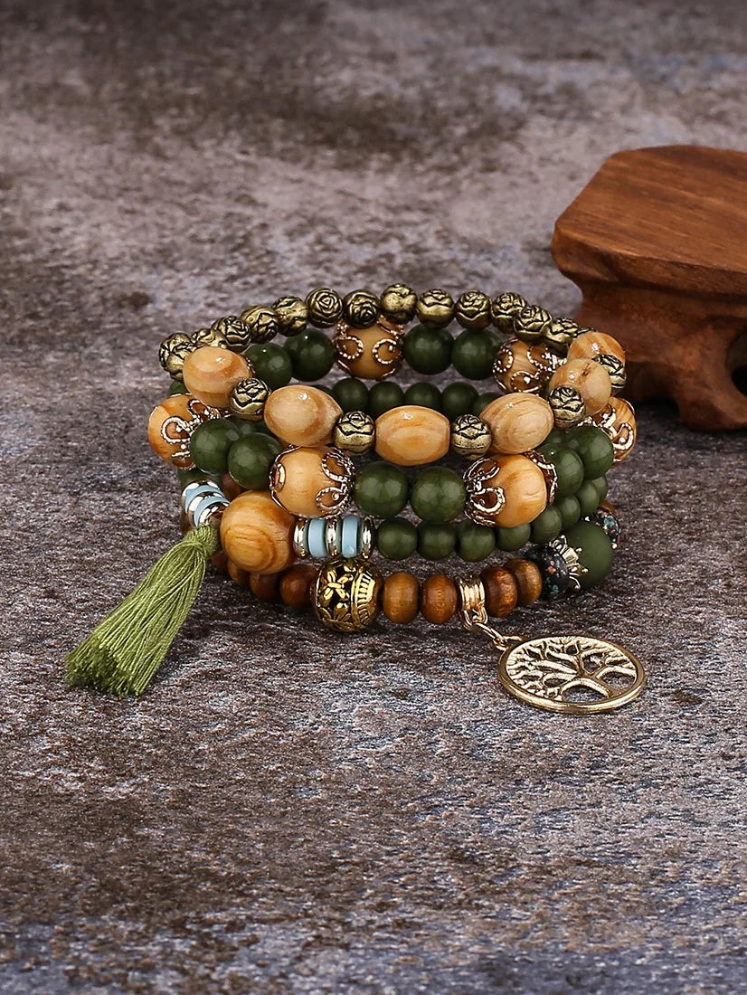 Conjunto Premium de Pulseiras Boho Árvore da Vida