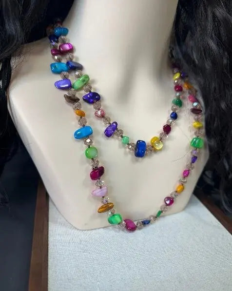 Colar Boho Vintage Premium de Pedra Natural Irregular