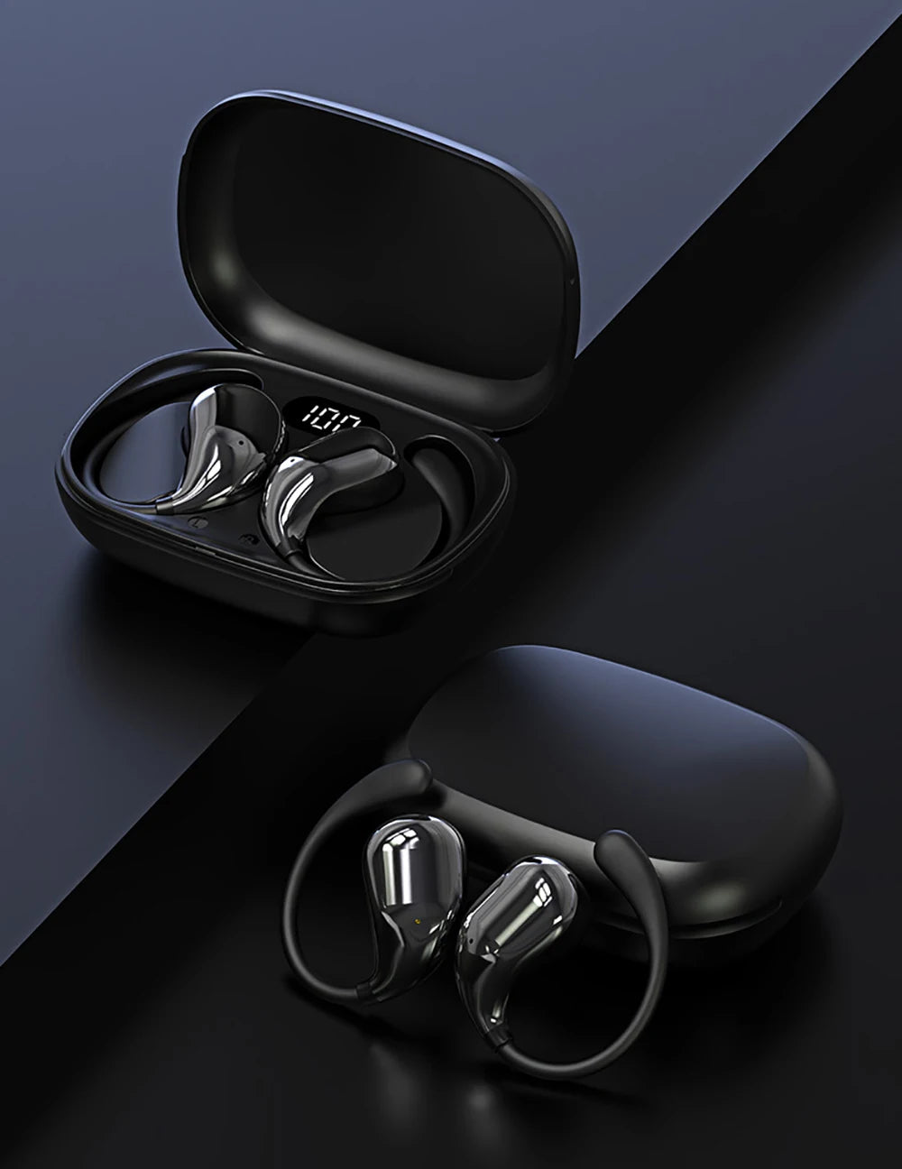 Fone de Ouvido Premium TWS Bluetooth 5.4 com Gancho