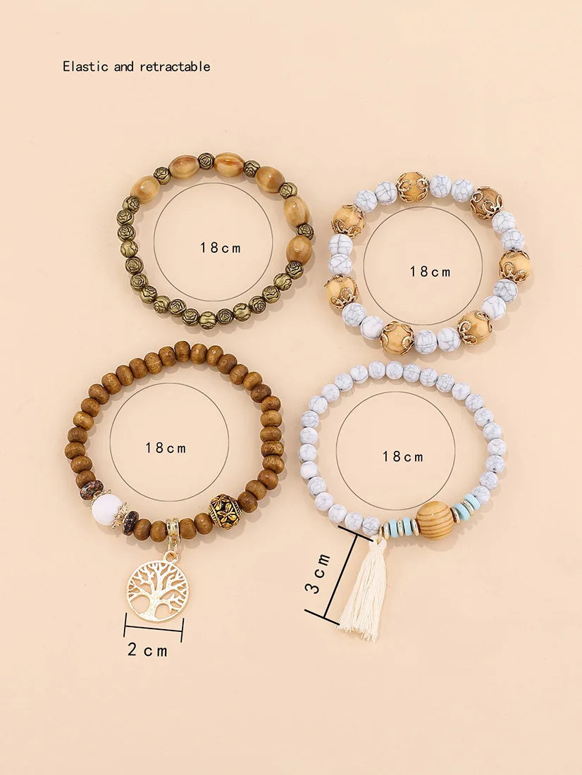 Conjunto Premium de Pulseiras Boho Árvore da Vida