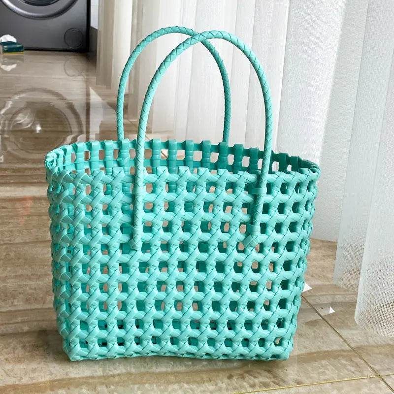 Ins Fashion Handmade Woven Large Capacity Bag Storage Basket Shopping Basket the Beach Bag Portable Vegetable Basket - Aloha Spirit Store