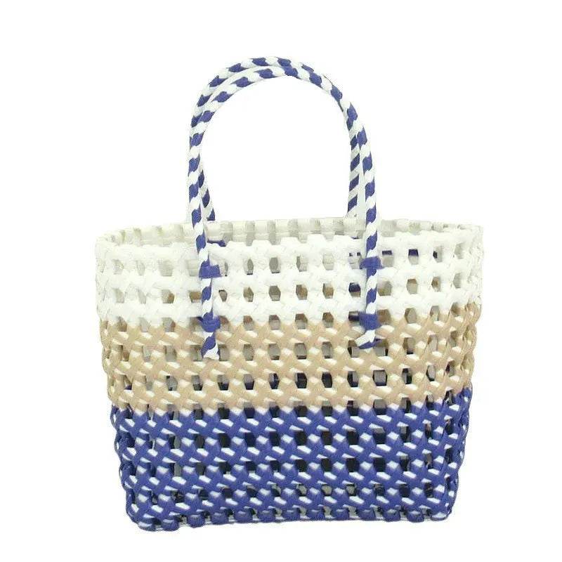 Skeleton Tote Woven Bag Fashion Casual Women's Bag New Beach Vacation Out Shopping Handbag Shoulder Women's Bag - Aloha Spirit Store