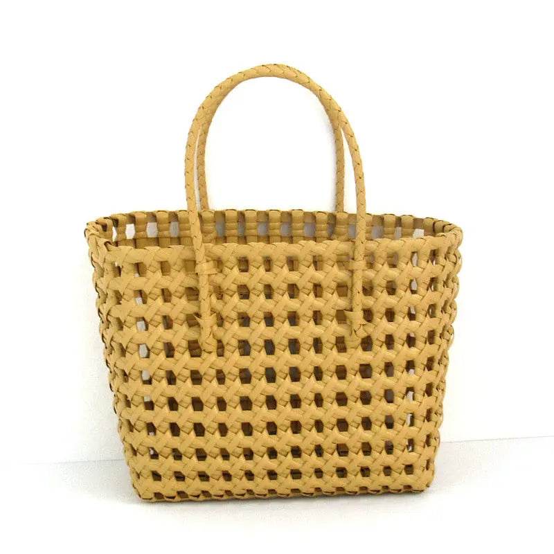 Skeleton Tote Woven Bag Fashion Casual Women's Bag New Beach Vacation Out Shopping Handbag Shoulder Women's Bag - Aloha Spirit Store