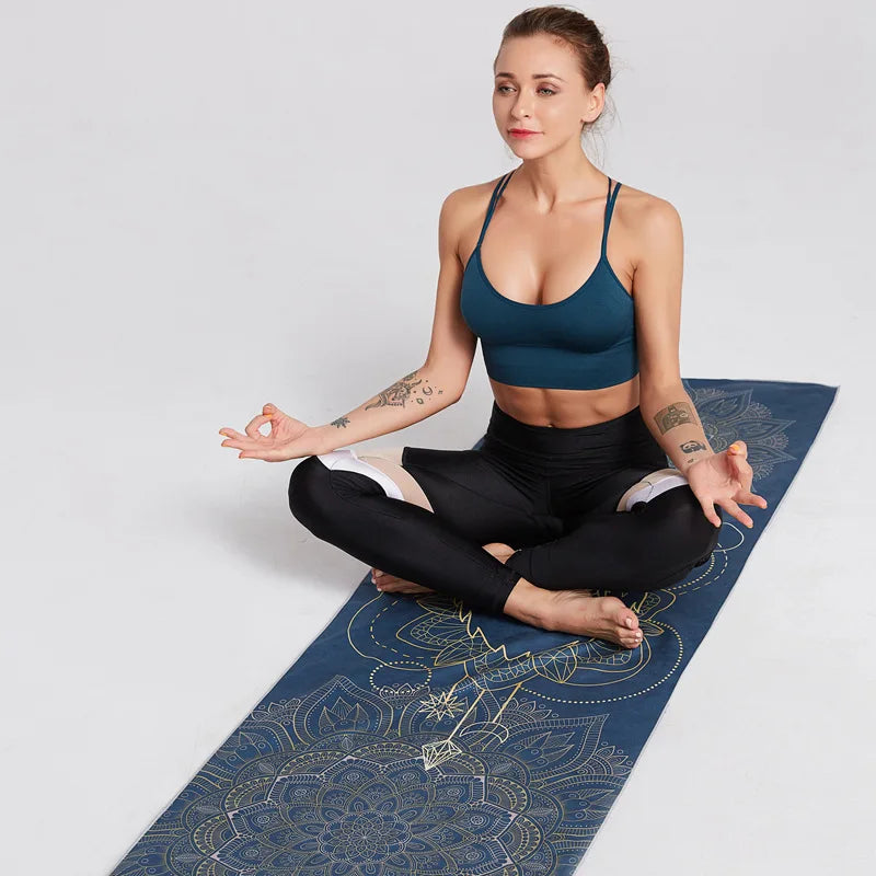Toalha Tapete de Yoga Premium Dupla Face em Veludo