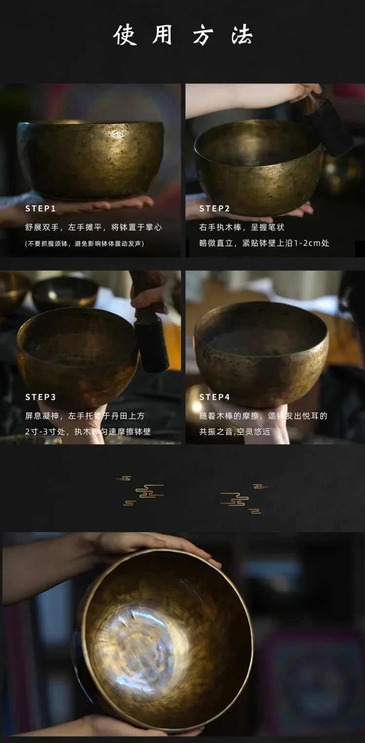 Kit Tigela Tibetana Premium Artesanal Nepalesa