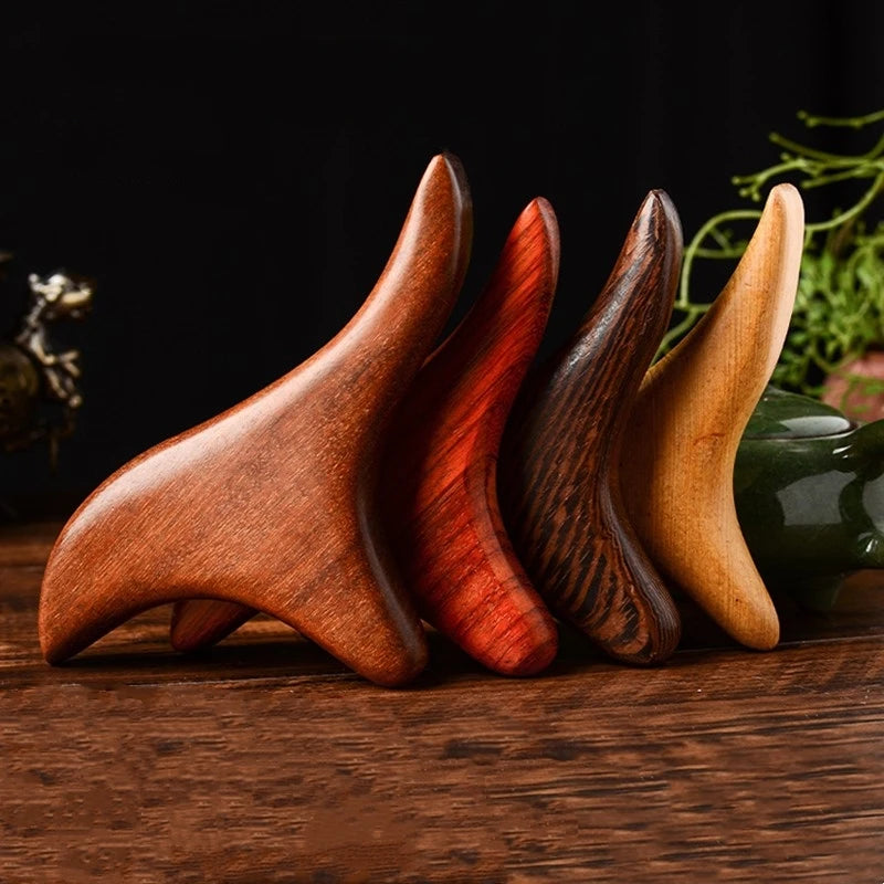 Ferramenta Premium Portátil de Massagem Gua Sha em Madeira