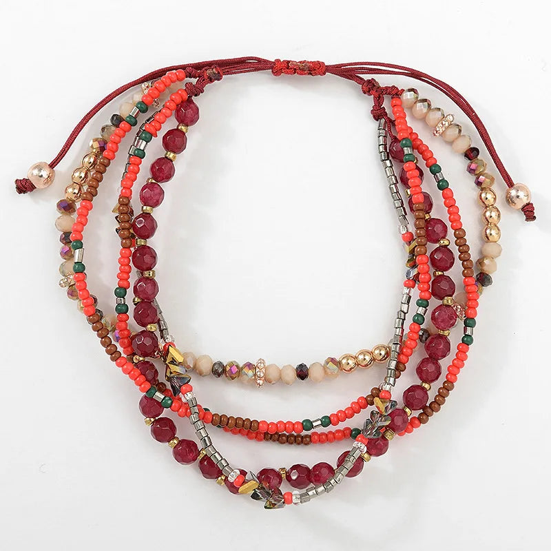 Pulseira Mini Boho Premium de Miçangas Multicamadas