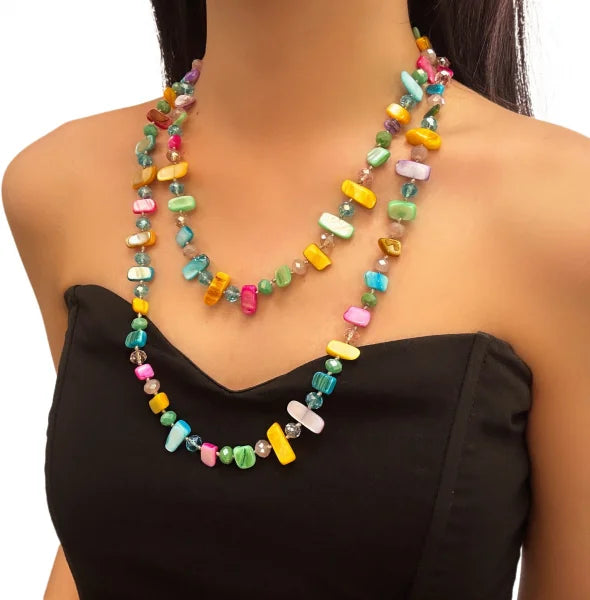 Colar Boho Vintage Premium de Pedra Natural Irregular