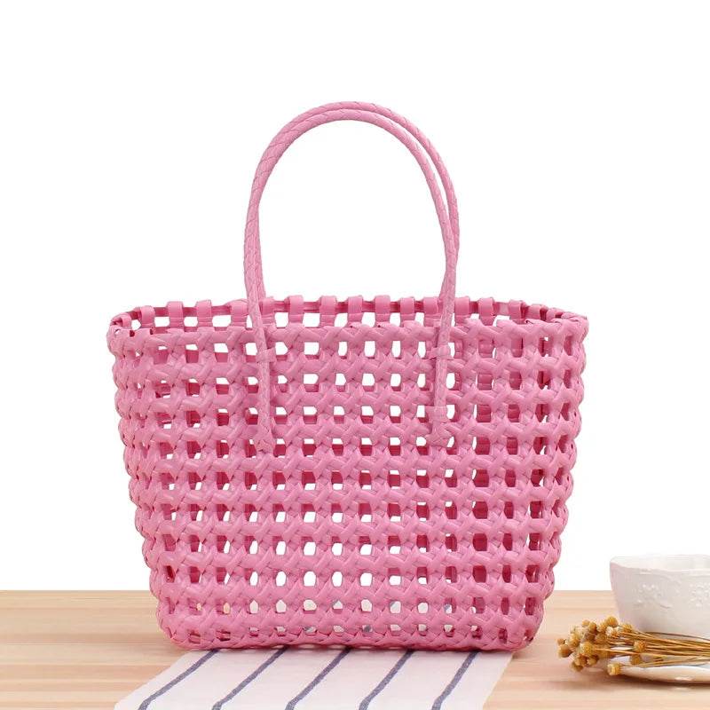 Ins Fashion Handmade Woven Large Capacity Bag Storage Basket Shopping Basket the Beach Bag Portable Vegetable Basket - Aloha Spirit Store