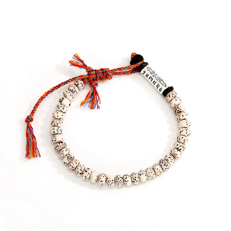 Pulseira Budista Tibetana Premium com Mantra das Seis Palavras