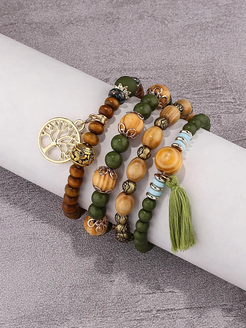 Conjunto Premium de Pulseiras Boho Árvore da Vida