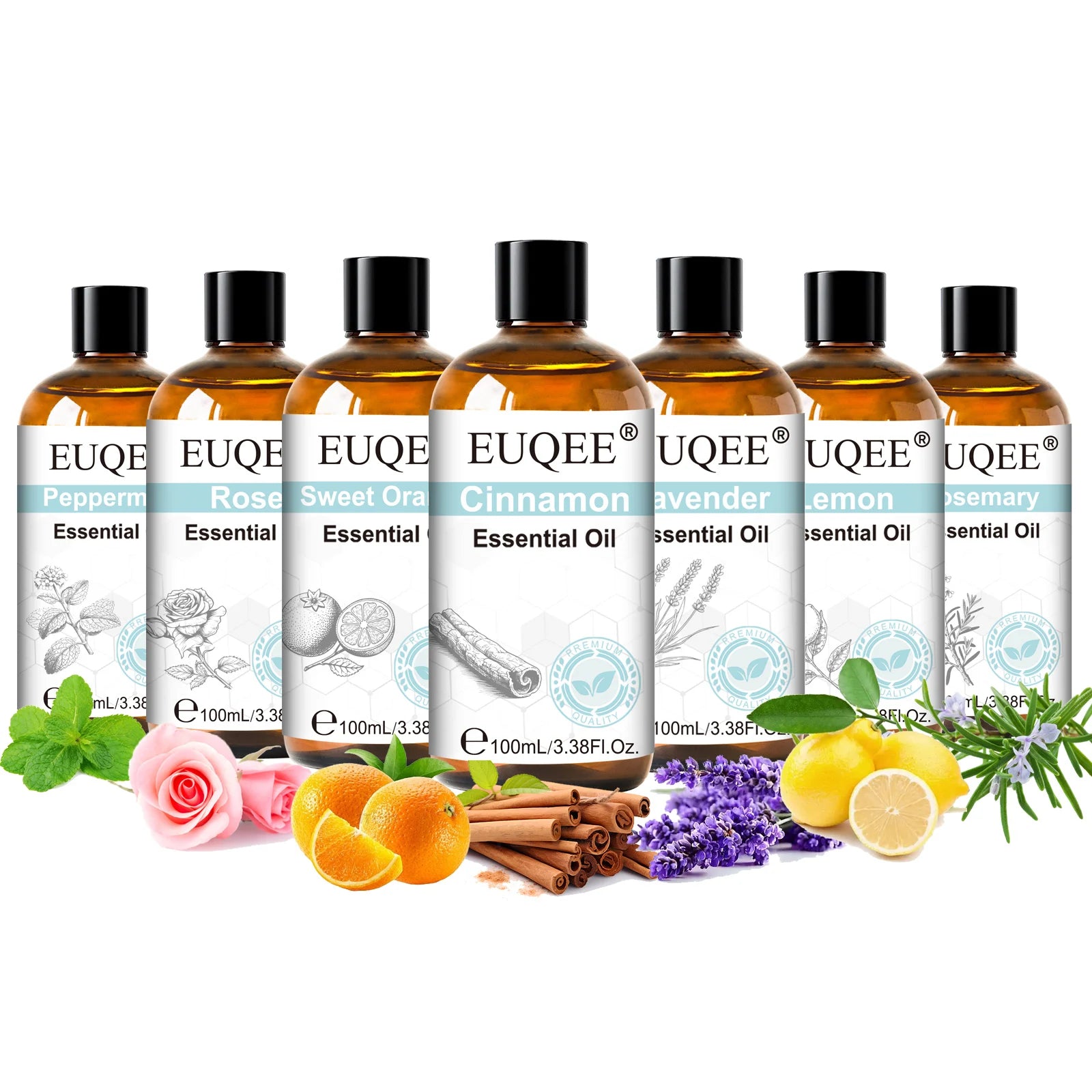 Óleo Essencial Premium EUQEE 100ml para Difusor de Varetas e Umidificador