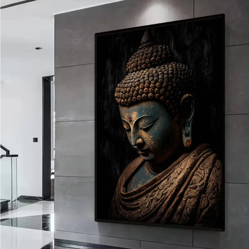Quadro Vintage Premium Estátua de Buda