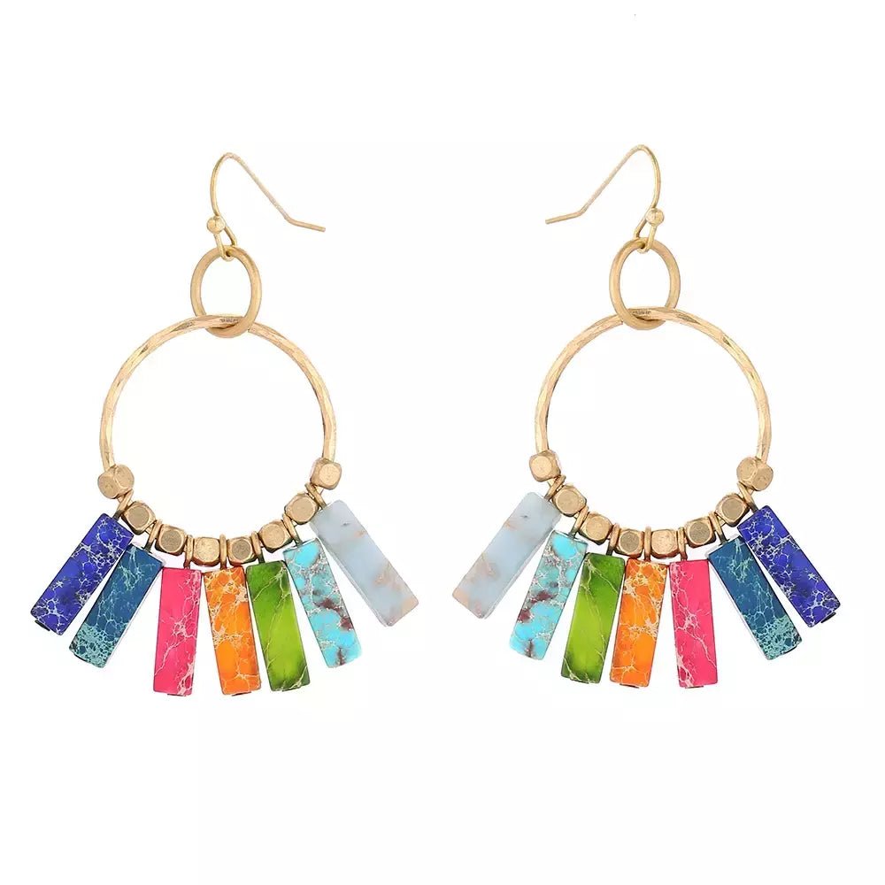 Brincos Boho de Jasper Imperial vendido por Aloha Spirit Store