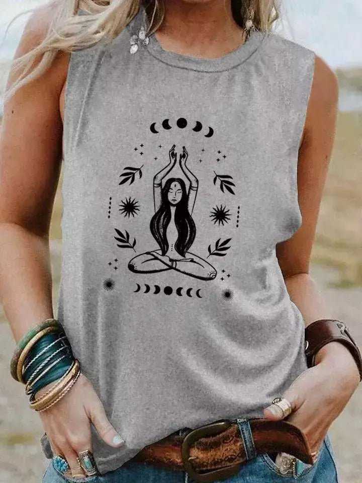 Camiseta Casual - Estampa Deusa da Lua texto em preto e branco L vendido por Aloha Spirit Store