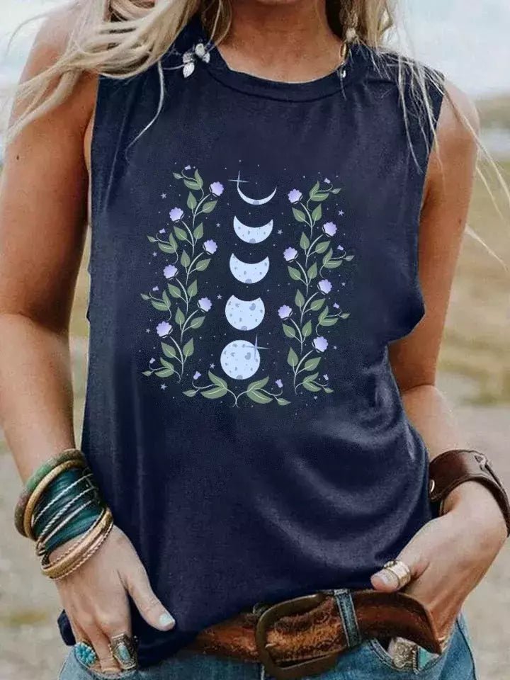 Camiseta Casual - Estampa Fases da Lua Preto S vendido por Aloha Spirit Store