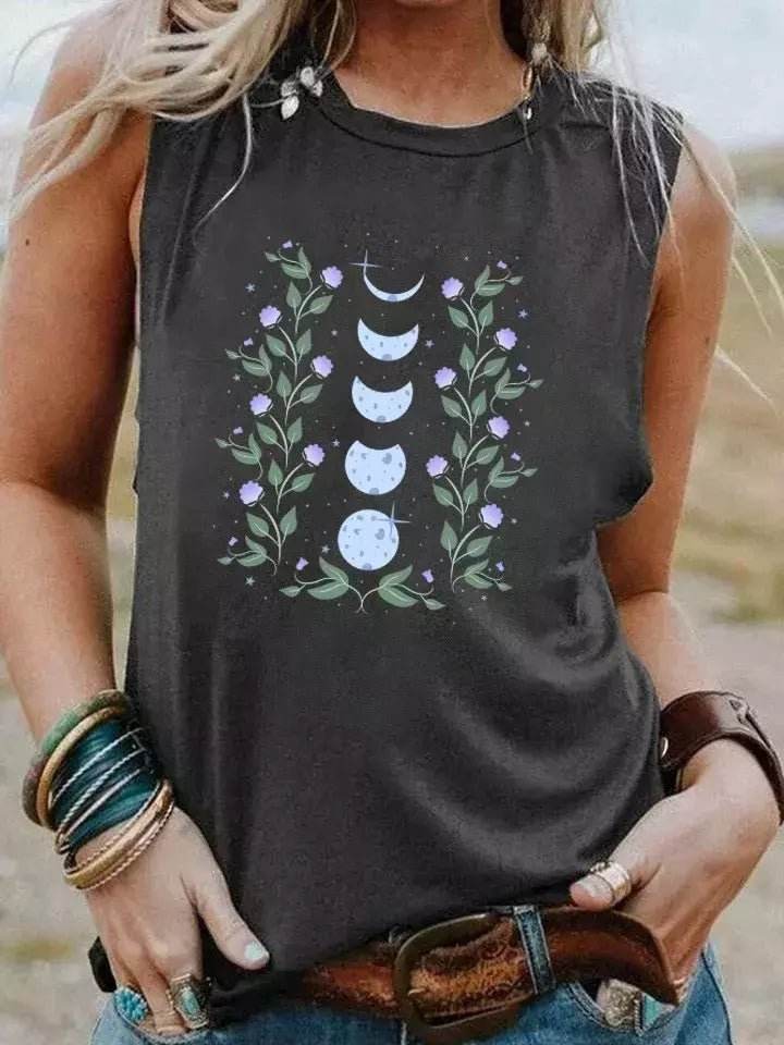 Regata Estilo Boho Vintage Fases da Lua - Aloha Spirit Store