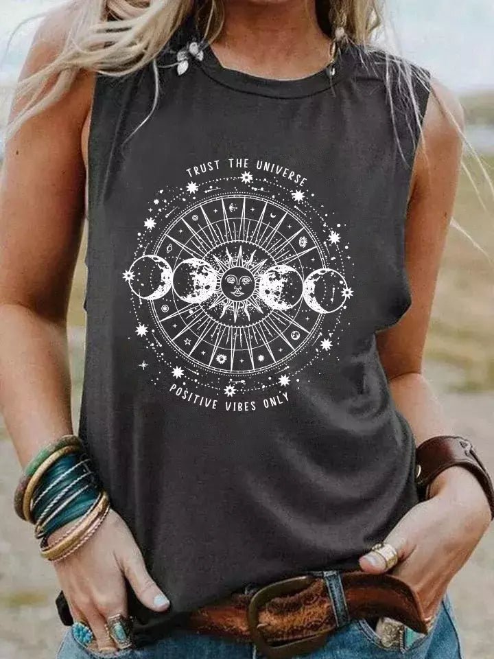 Camiseta Casual - Estampa Fases da Lua Txt azul marinho e branco L vendido por Aloha Spirit Store