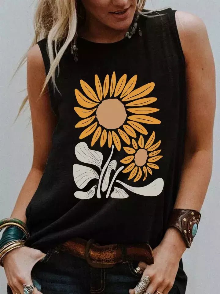 Camiseta Casual - Estampa Girassóis Cinza Escuro L vendido por Aloha Spirit Store