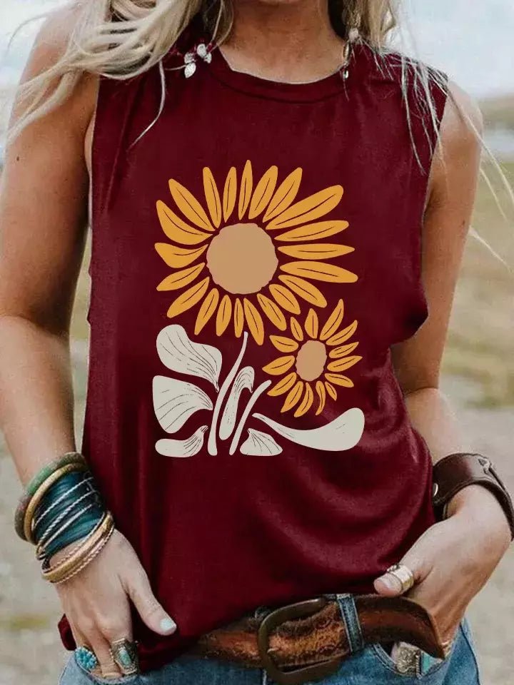 Camiseta Casual - Estampa Girassóis Cinza Escuro L vendido por Aloha Spirit Store