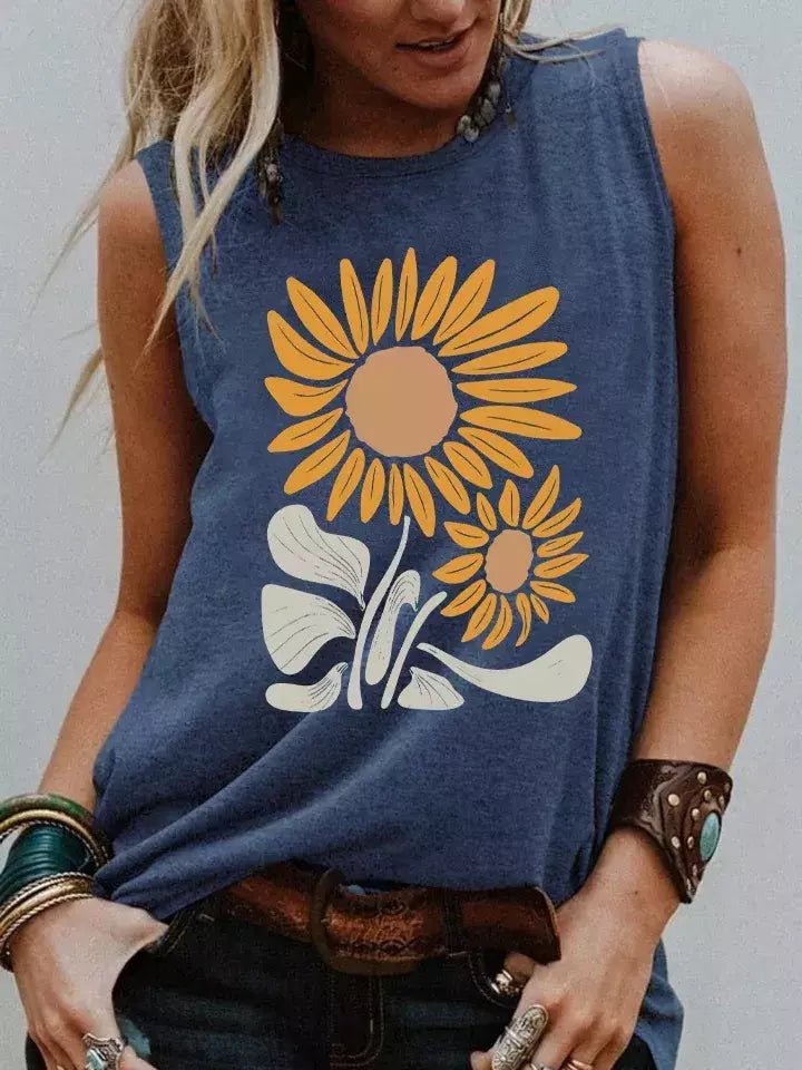 Camiseta Casual - Estampa Girassóis Cinza Escuro L vendido por Aloha Spirit Store