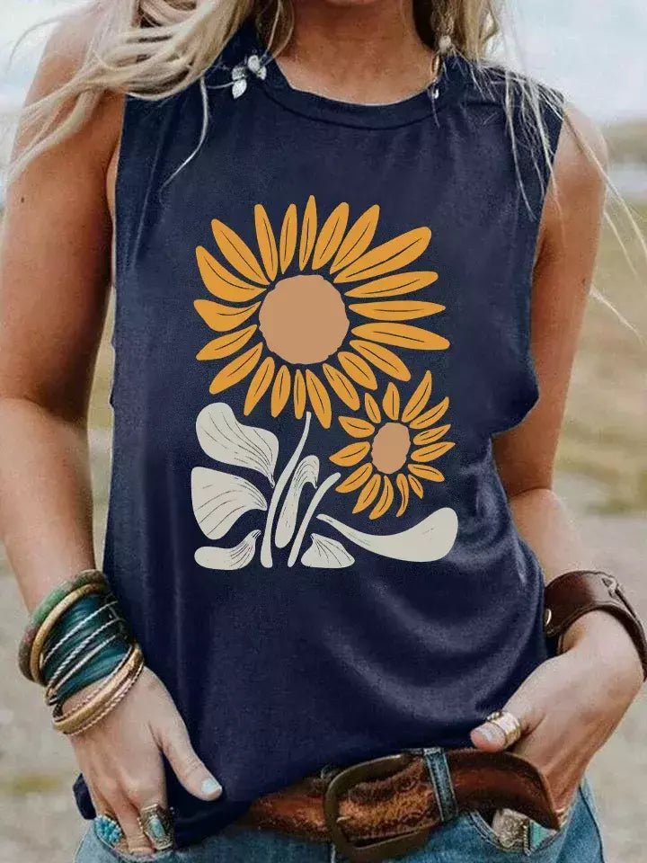 Camiseta Casual - Estampa Girassóis Cinza Escuro L vendido por Aloha Spirit Store