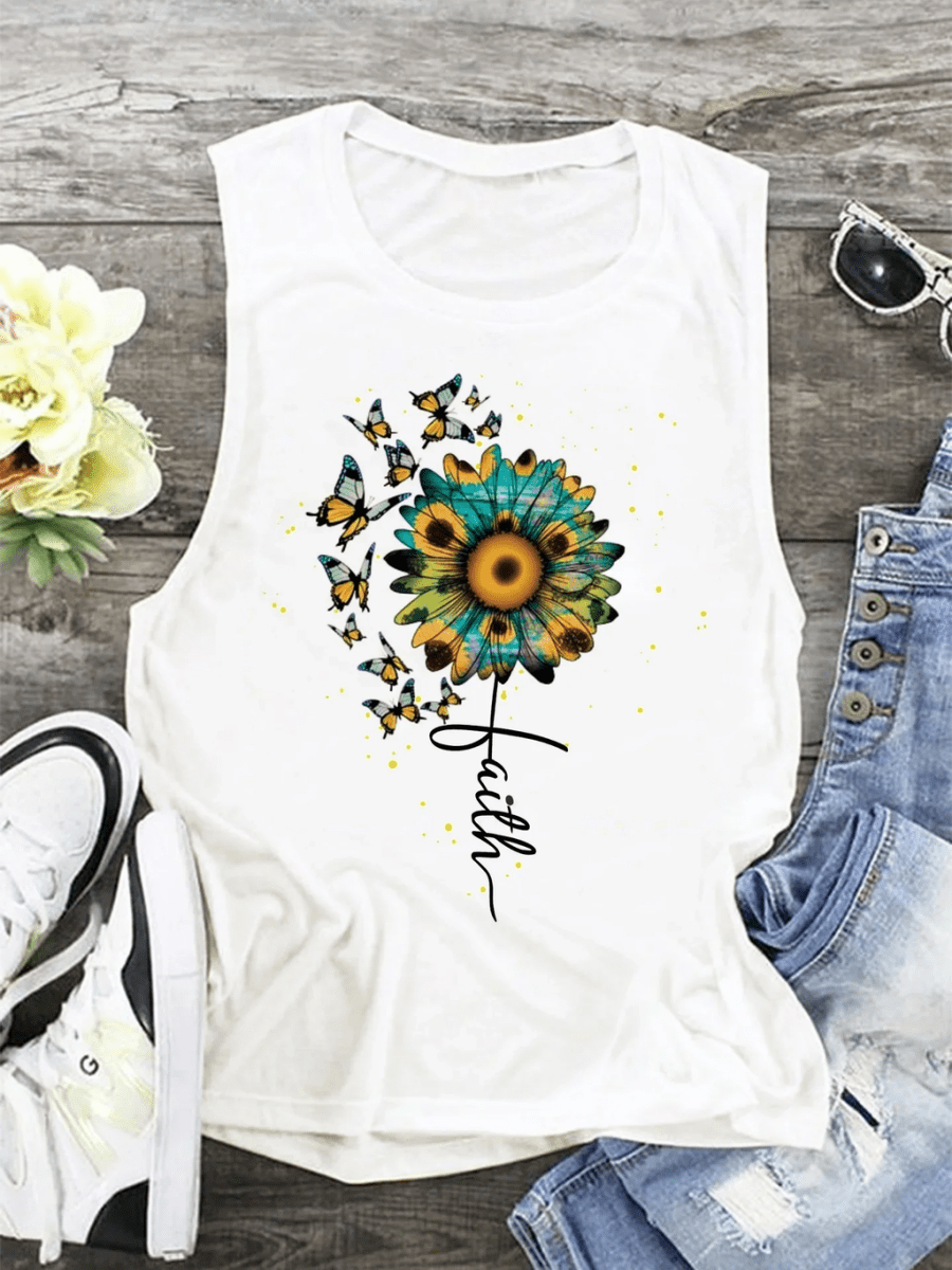 Camiseta Casual - Estampa Girassol L Branco vendido por Aloha Spirit Store