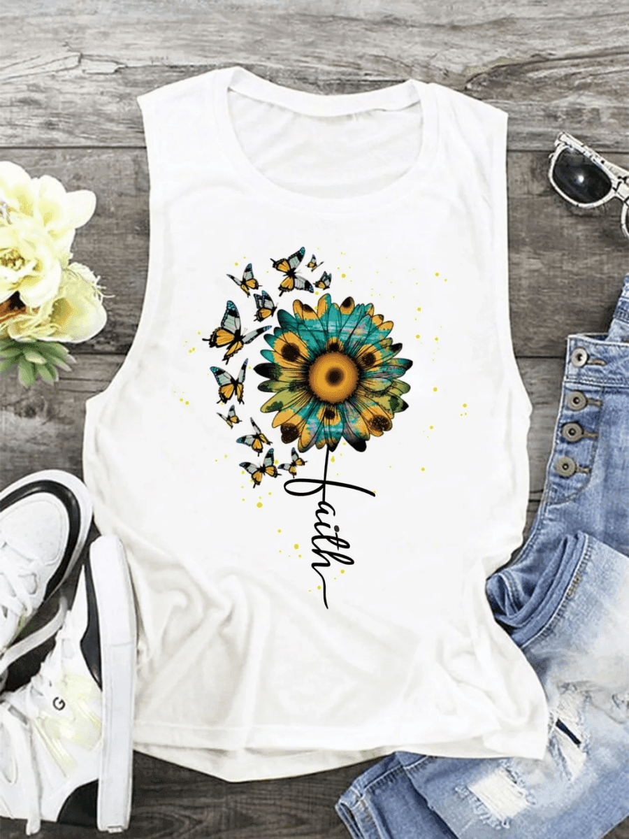 Regata Boho Vintage Borboletas e Flores - Aloha Spirit Store