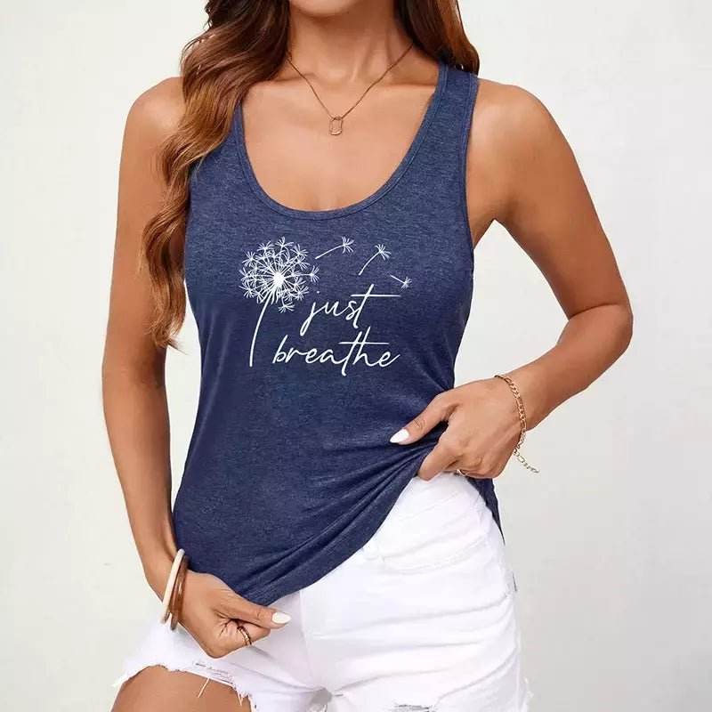 Regata Boho Vintage Dente de Leão Just Breathe - Aloha Spirit Store