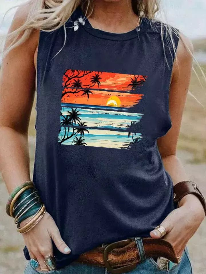 Camiseta Casual - Estampa Pôr do Sol Verde XXL vendido por Aloha Spirit Store