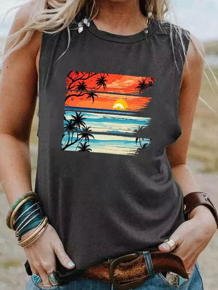 Camiseta Casual - Estampa Pôr do Sol Verde XXL vendido por Aloha Spirit Store