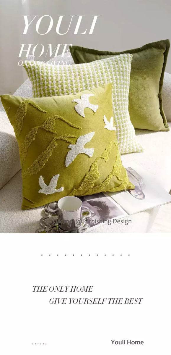 Capa de Almofada Texturizada Verde Zen - Aloha Spirit Store