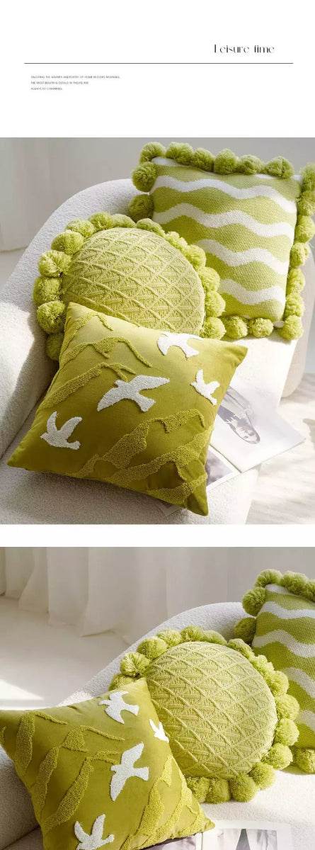 Capa de Almofada Texturizada Verde Zen - Aloha Spirit Store