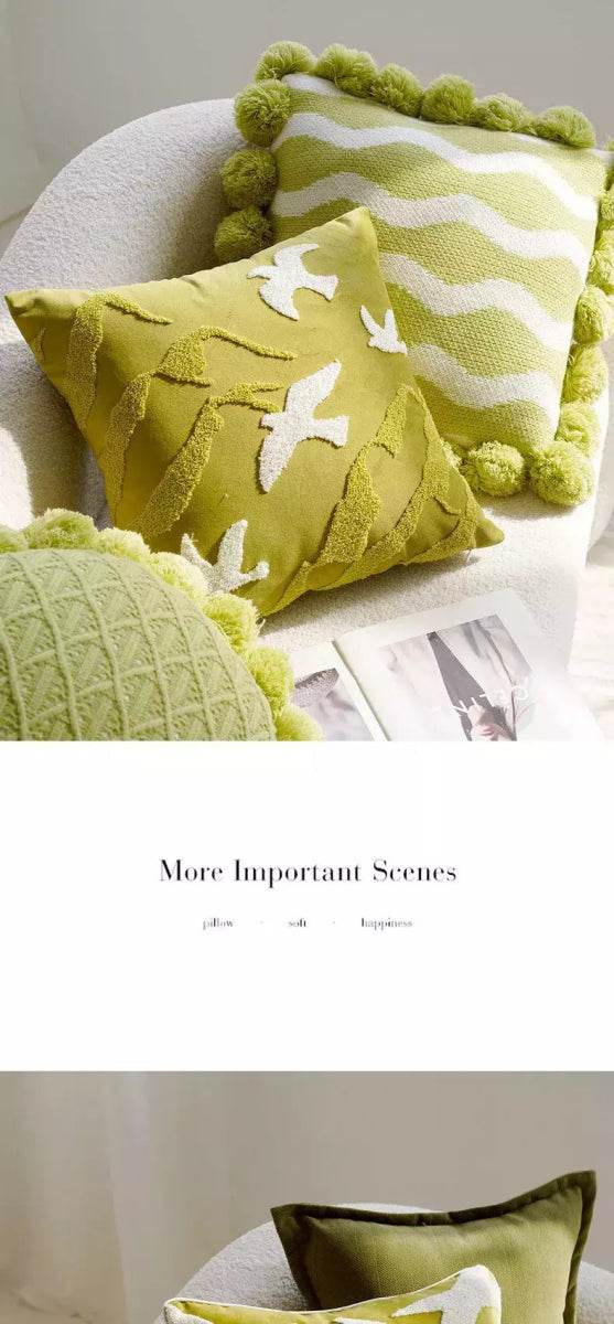 Capa de Almofada Texturizada Verde Zen - Aloha Spirit Store