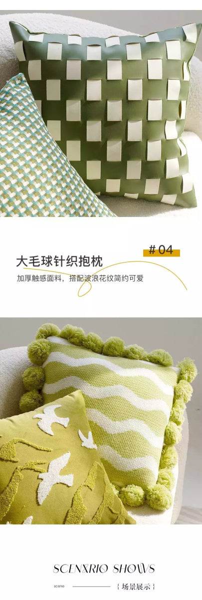 Capa de Almofada Texturizada Verde Zen - Aloha Spirit Store