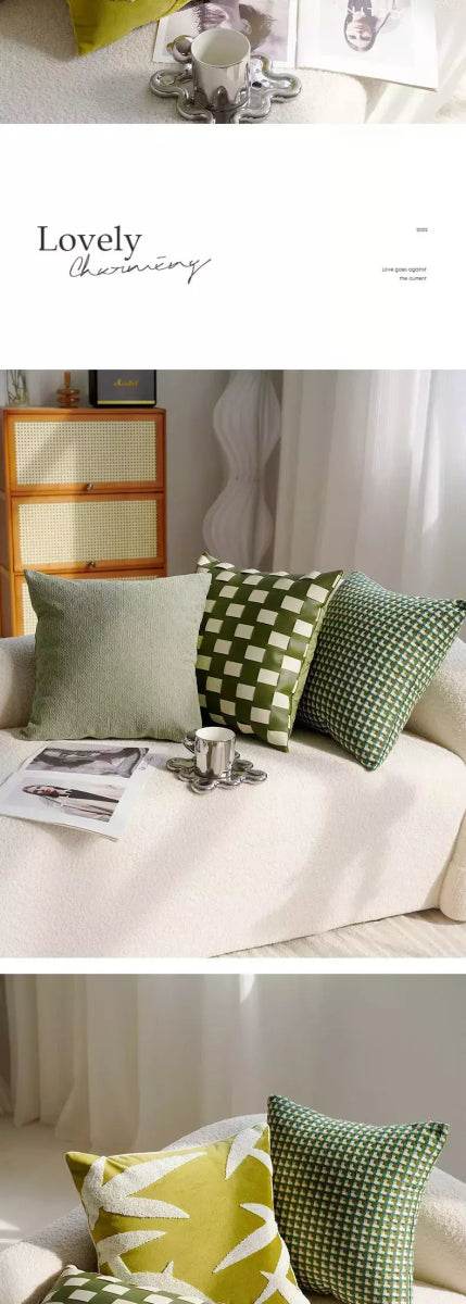 Capa de Almofada Texturizada Verde Zen - Aloha Spirit Store