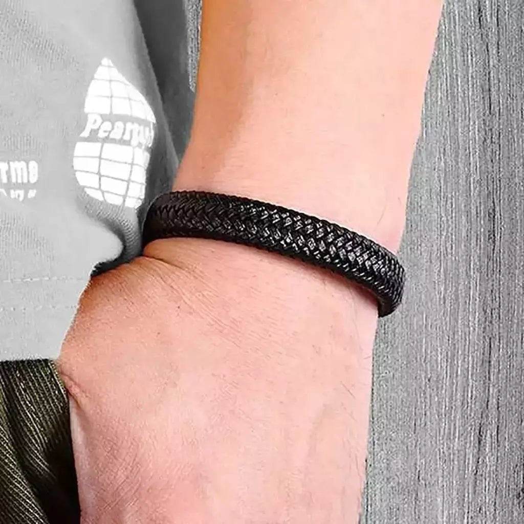 Pulseira Masculina Clássica de Couro PU. - Aloha Spirit Store