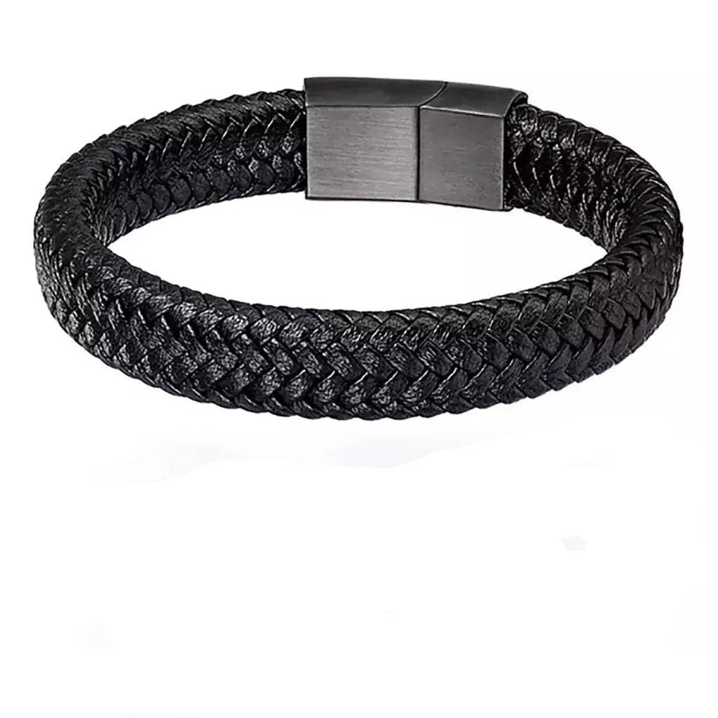 Pulseira Masculina Clássica de Couro PU. - Aloha Spirit Store