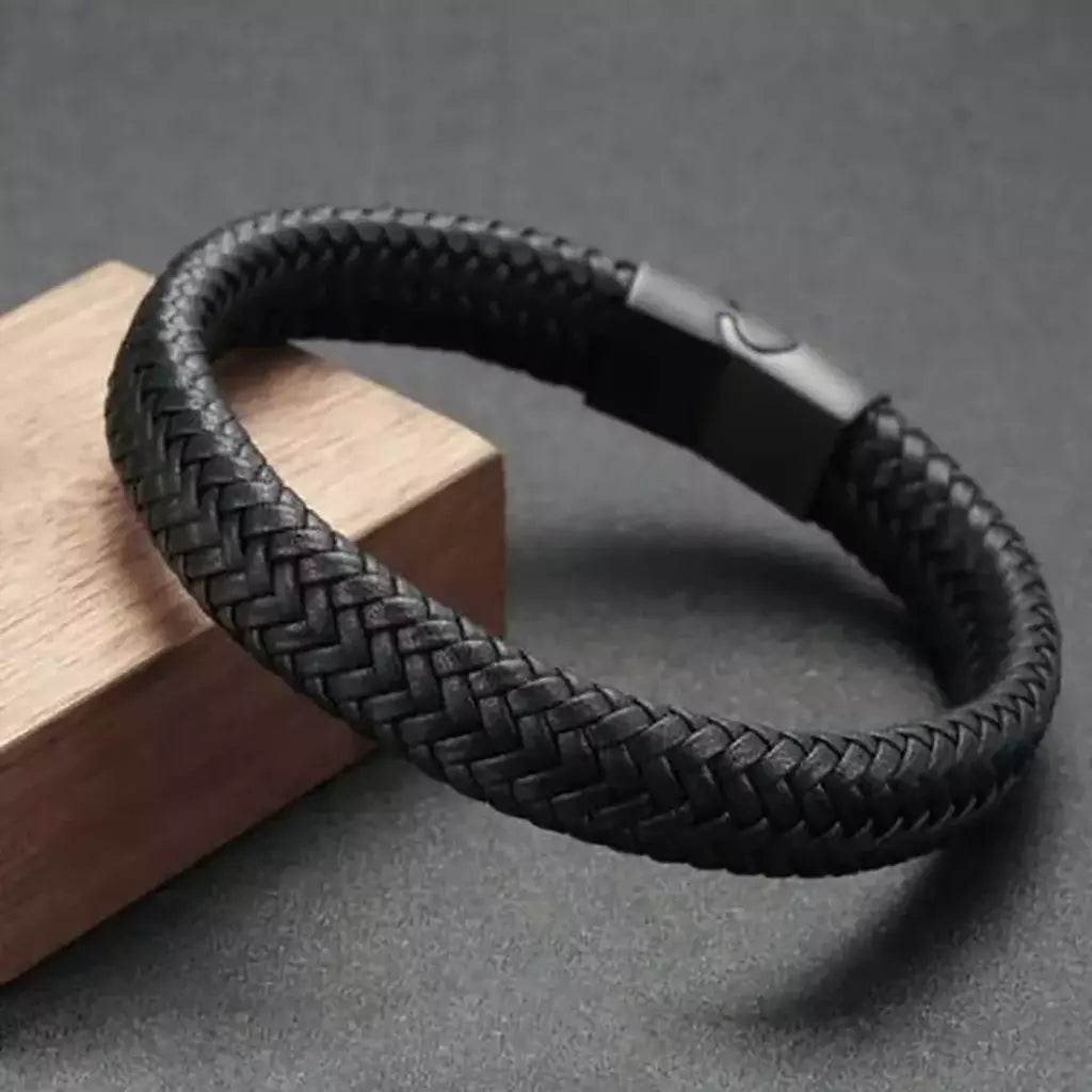 Pulseira Masculina Clássica de Couro PU. - Aloha Spirit Store