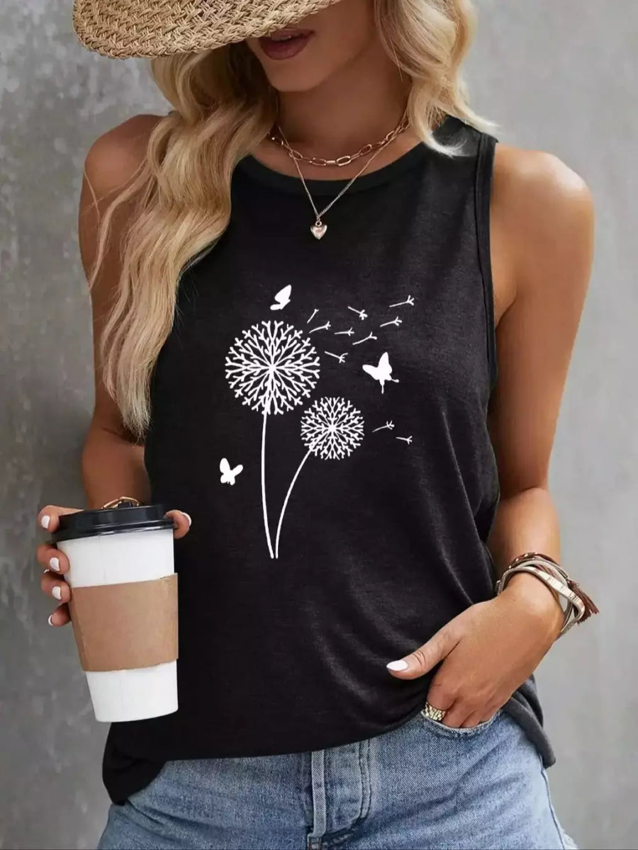 Regata Feminina Dente de Leão Preto M vendido por Aloha Spirit Store