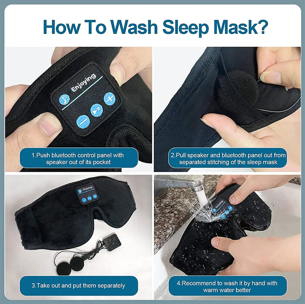 Máscara de Dormir Premium com Fone Bluetooth 3D