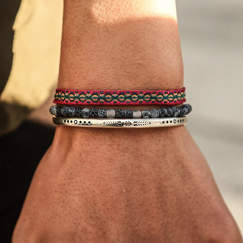 Kit Premium com 3 Pulseiras Budistas Tibetanas