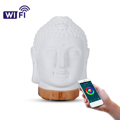 Difusor Umidificador Buda Premium com Wi-Fi e 7 Cores LED