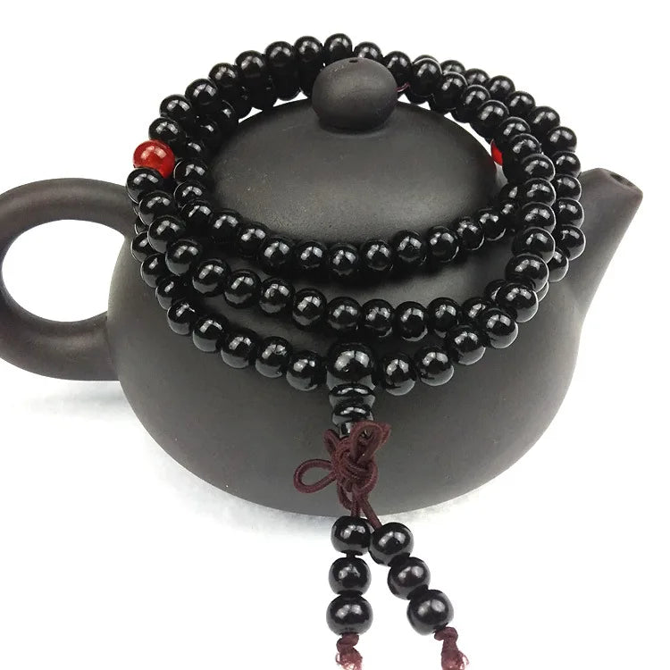 6mm Natural Sandalwood Buddhist Buddha Meditation 108 beads Wood Prayer Bead Mala Bracelet Women Men jewelry